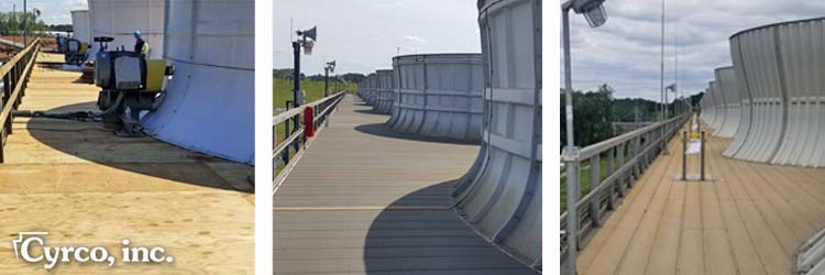 Fan Deck Repair - FRP Fiberglass Panel, Tongue and Groove Plywood, or Redwood Plank Cooling Tower Fan Deck Replacement Wood or Fiberglass