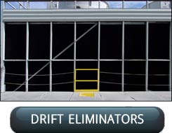 Cooling Tower Drift Eliminator and Hatch Door on a Metal Cooling Tower